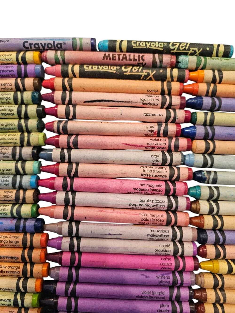 Large Lot of 75 Vintage 2004 Crayola Crayons Some Retired Colors Metallic GelFX
